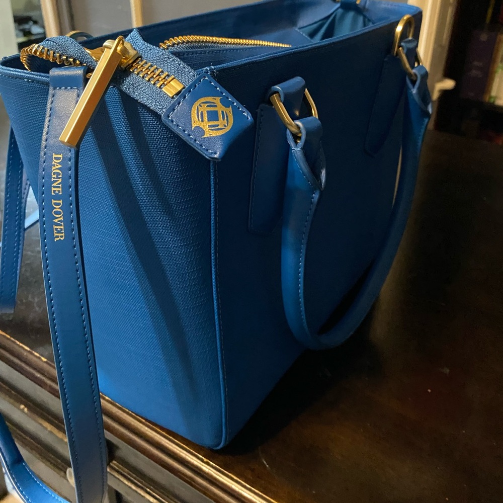 Dagne Dover Signature Classic Tote Blue